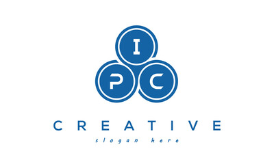 Fototapeta na wymiar IPC creative circle three letters logo design with blue