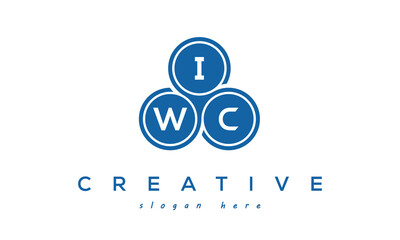 IWC creative circle three letters logo design with blue