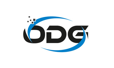 dots or points letter ODG technology logo designs concept vector Template Element