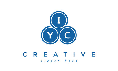 Fototapeta na wymiar IYC creative circle three letters logo design with blue