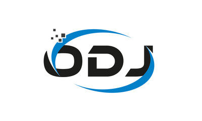 dots or points letter ODJ technology logo designs concept vector Template Element