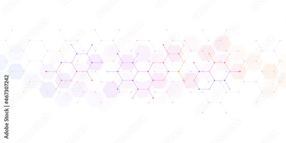 Aufkleber illustration of the abstract background of molecules. molecular structures or chemical engineering, 