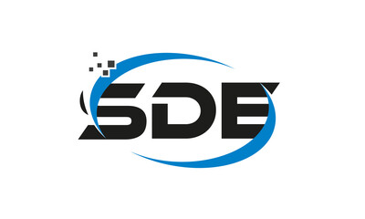 dots or points letter SDE technology logo designs concept vector Template Element