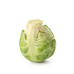 Fresh ripe Brussels cabbage on white background