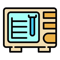 Food microwave icon. Outline food microwave vector icon color flat isolated