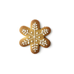 christmas gingerbread cookie isolated on white background. christmas seasonal ornaments