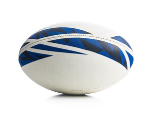 New rugby ball on white background. - Powered by Adobe