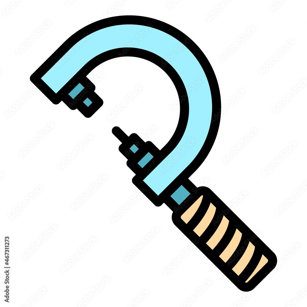 Poster control micrometer icon. outline control micrometer vector icon color flat isolated