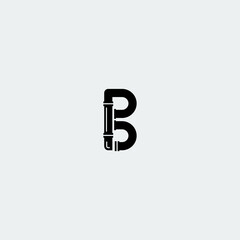Illustration vector graphic template of pipes initial B logo