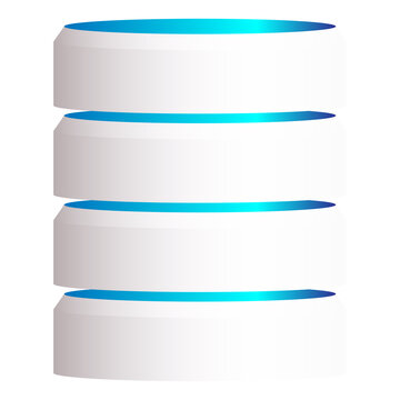 HDD, hard disk drive, mainframe computer stacked cylinder icon. Server, webhosting, webhost concepts