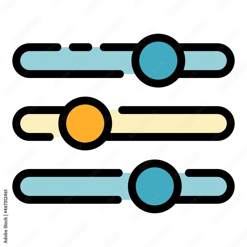 Poster volume equalizer icon. outline volume equalizer vector icon color flat isolated