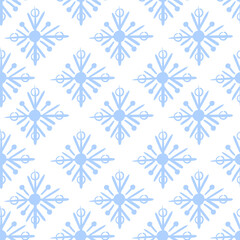 Snowflakes seamless pattern. Winter vector background for postcards or wrapping paper decoration for christmas and new year