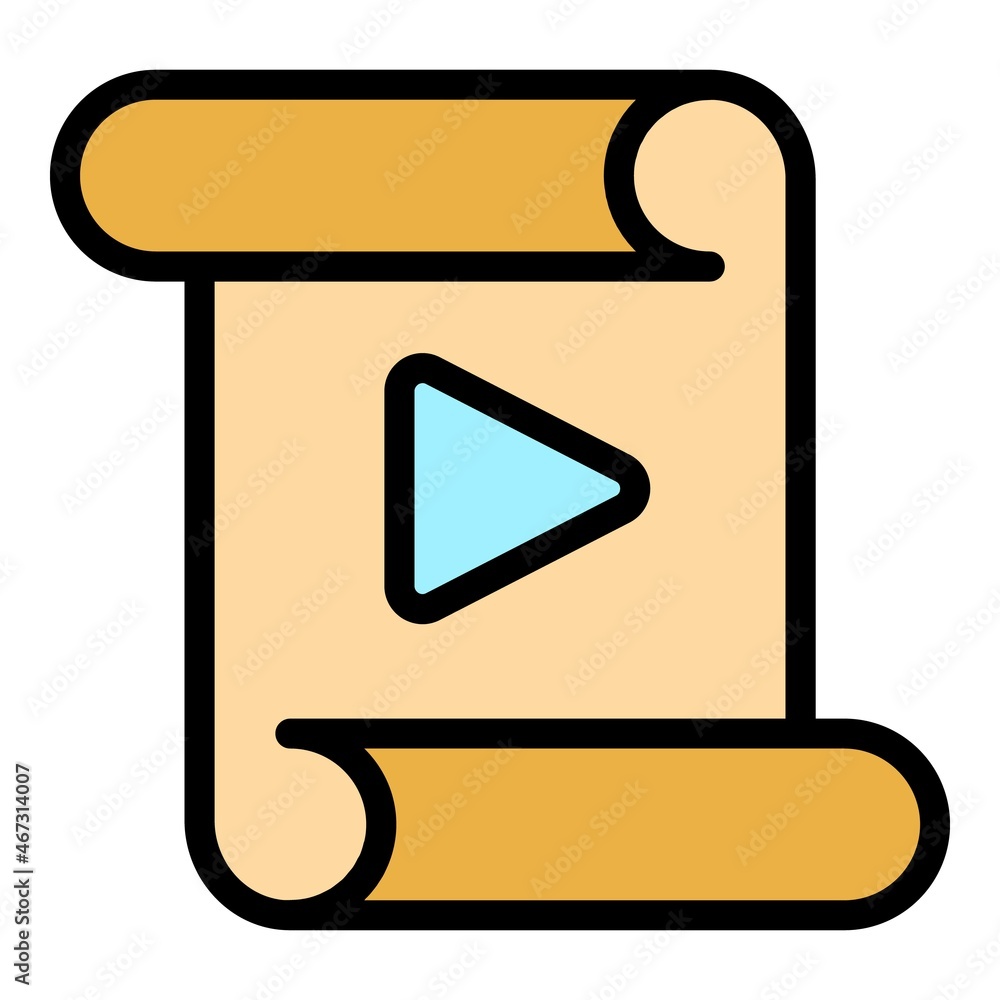 Poster sheet playlist icon. outline sheet playlist vector icon color flat isolated