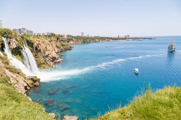 Obraz premium Waterfall Duden at Antalya, Turkey travel and holiday background