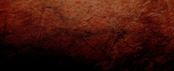 Dark grunge background with scratches, Scary red dark walls, concrete cement texture for background