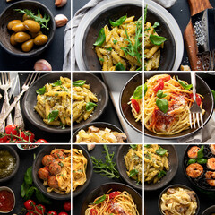 Collage of pastas
