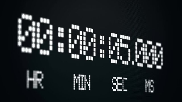 Countdown timer with digital dot numbers