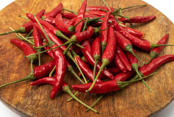 Small Red Hot Chili Peppers Isolated on White Background