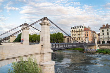 The bridge crossing the river named 