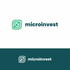 Micro Investment Green Leaf Simple Logo