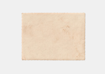 Old vintage photo paper isolated on white background