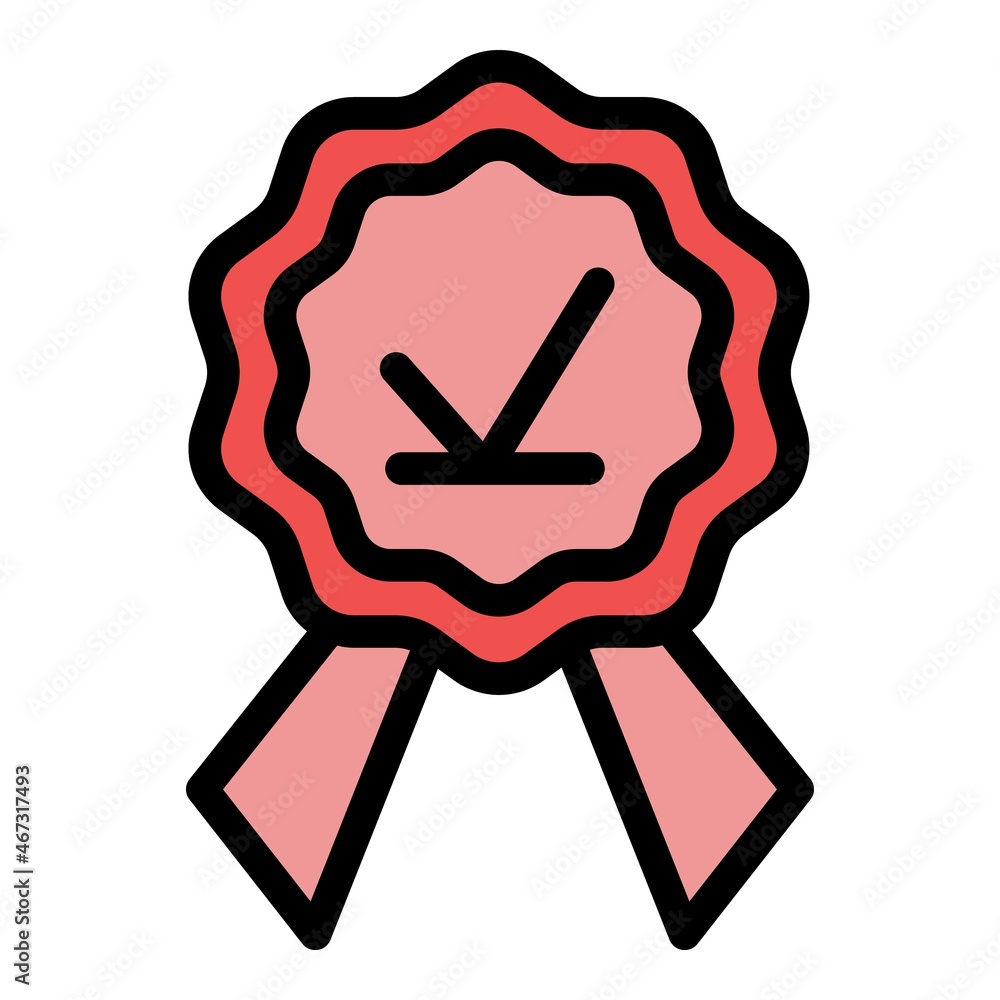 Poster emblem reliability icon. outline emblem reliability vector icon color flat isolated