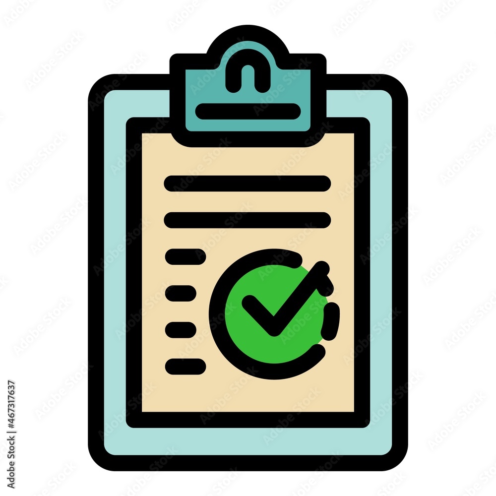 Poster clipboard reliability icon. outline clipboard reliability vector icon color flat isolated