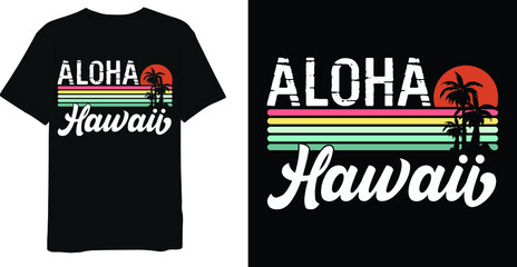 Aloha Hawaii Retro Vintage T-shirt Design