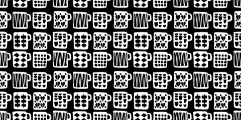 Mug illustration background. Seamless pattern. Vector.
マグカップのイラストパターン　背景素材