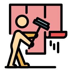 Paper agitation icon. Outline paper agitation vector icon color flat isolated