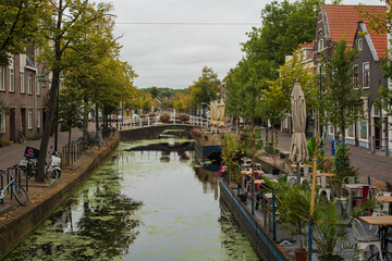 Fototapeta premium The historic district in the old dutch city