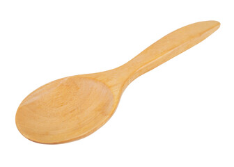 Wooden spoon isolated on a white background.