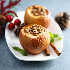 Baked apples stuffed with fruits and nuts