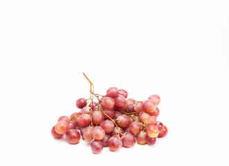 bunch of rose grapes on a white background healthy life concept