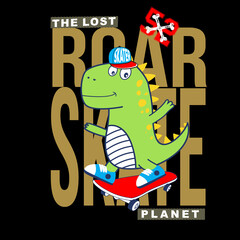 Dino Skater  vector illustration for t shirt and other use - 467321412