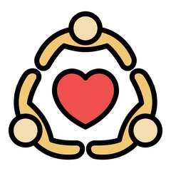 True friends icon. Outline true friends vector icon color flat isolated