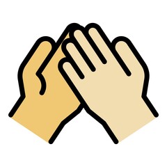 Friend trust handshake icon. Outline friend trust handshake vector icon color flat isolated