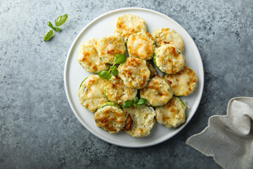 Roasted courgette with cheese and herbs