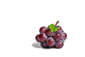 red grapes isolated on white background