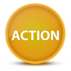 Action luxurious glossy yellow round button abstract