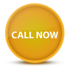 Call Now luxurious glossy yellow round button abstract