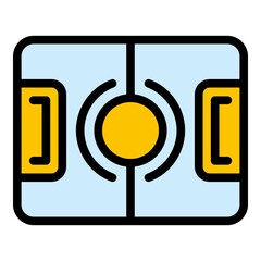 Soccer field icon. Outline soccer field vector icon color flat isolated
