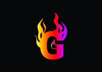 Fire G Letter Logo And Icon Design Template