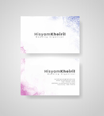 Beautiful business card template with watercolor