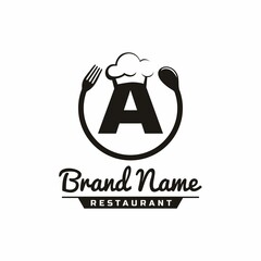 Letter A Restaurant Food Logo Design