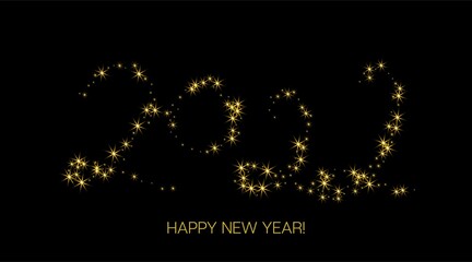 2022 Gold Sparkling Banner. Cool Winter Holiday New Year Greeting Card. Painted 2022 Minimal Logo. Happy New Year Dotted Business Decoration. Platinum Happy New Year Sparkles. Golden Brush Shape 2022