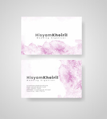 Fototapeta premium Beautiful business card template with watercolor