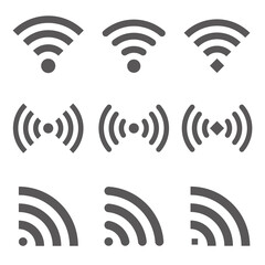 A set of icons for various styles of Wi-Fi
