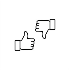 thumbs up and thumbs down icon vector illustration symbol