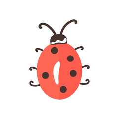 ladibug insect flat vector illustration